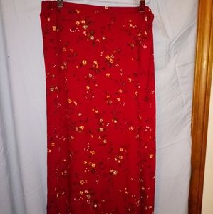 Kathie Lee Red Floral Skirt